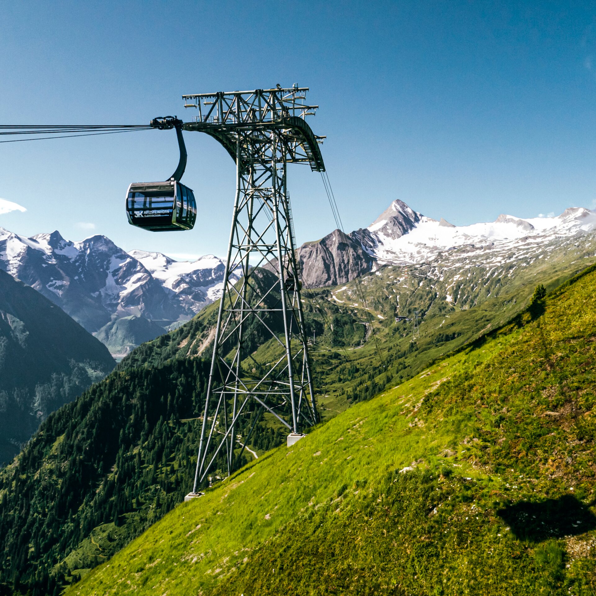 Kaprun cable car in summer