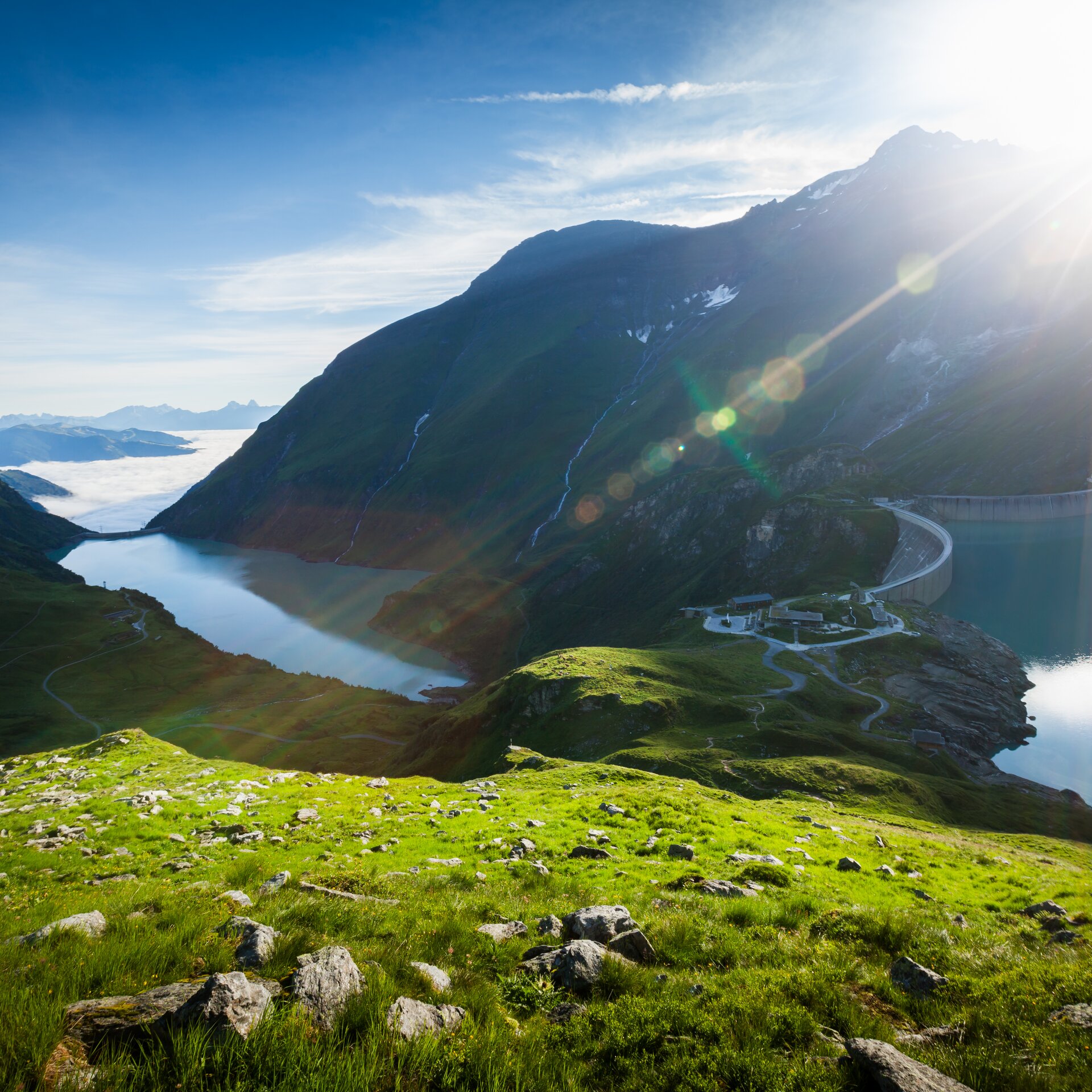 Mooserboden reservoir in Kaprun