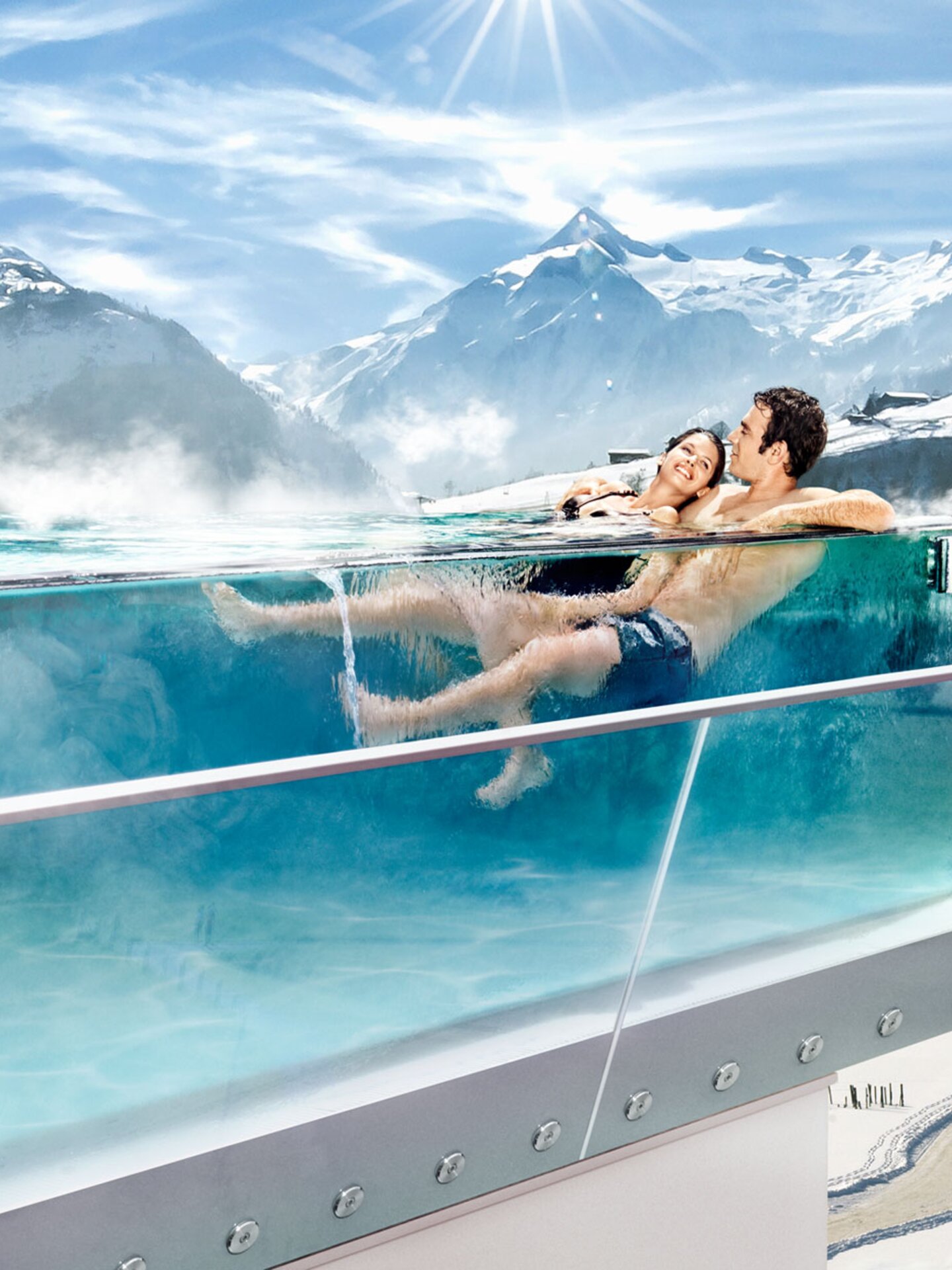 lady in the skylinepool Tauern Spa